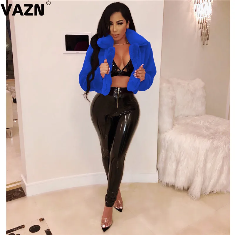 VAZN OMF5078 новая зимняя одежда наивысшего качества Сексуальная тяжелая промышленность Мода сплошной длинный рукав толстый Pur Теплый Дикий Джокер женская короткая верхняя одежда