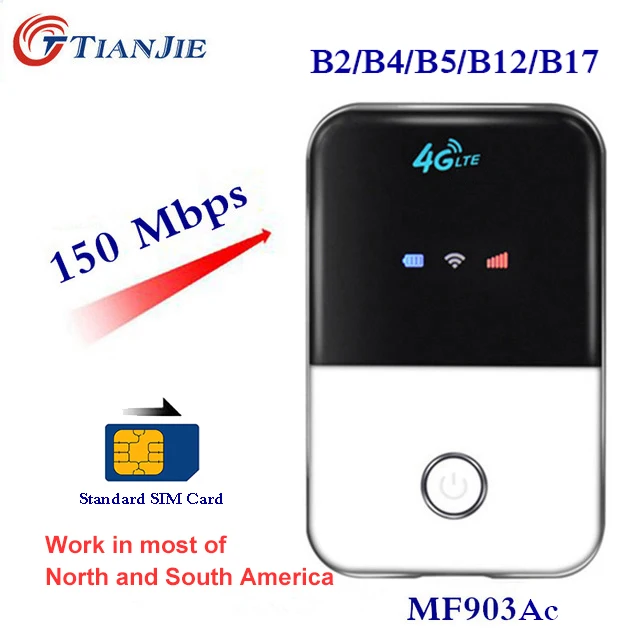 TIANJIE 4G Lte Pocket Wifi Router Car Mobile Hotspot Wireless Broadband Mifi Unlocked Modem With Sim Card Slot wifi repeater signal booster Wireless Routers