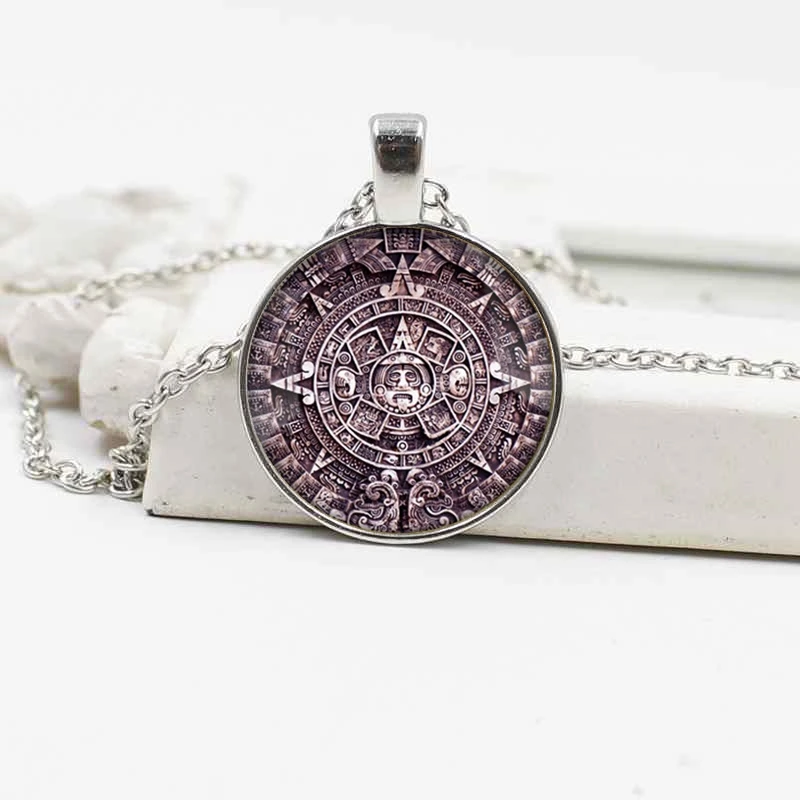 Classic Aztec Metal Punk Crystal Glass Pendant Necklace Jewelry Accessories | Украшения и аксессуары