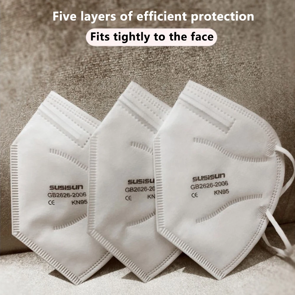 

Masks 10pcs/50pcs KN95 5-Ply Nonwoven Dust Anti-fog And Breathable Face Masks 95% Filtration N95 Masks Features as KF94 FFP2