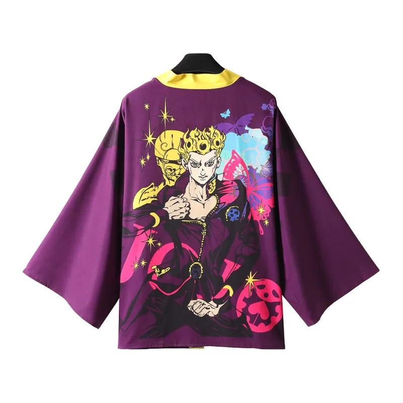 JOJO's Bizarre Adventure Golden Wind Giorno Bruno Cosplay Daily Yukata Kimono Cloak Haori Cardigan Coat Student Sleepwear Tops
