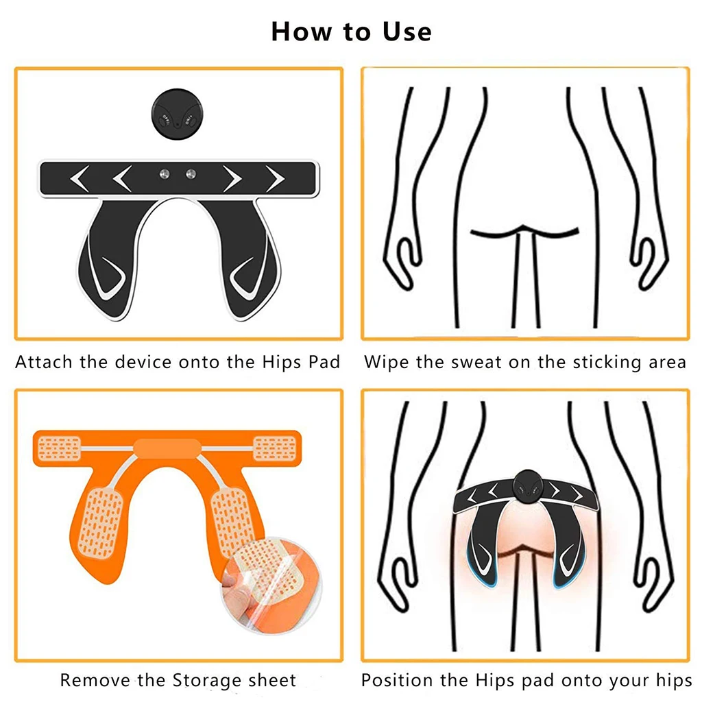 Butt Lifter Stimulator Trainer Hip Buttock Trainer Muscle Training Gear Equip Smart Fitness Abdominal Unisex Stickers Massager