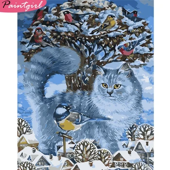 

Paint By Number Cat Animals Pictures Oil Painting By Numbers Cat Drawing An Canvas Home Decoration DIY Gift PAINT GIRL