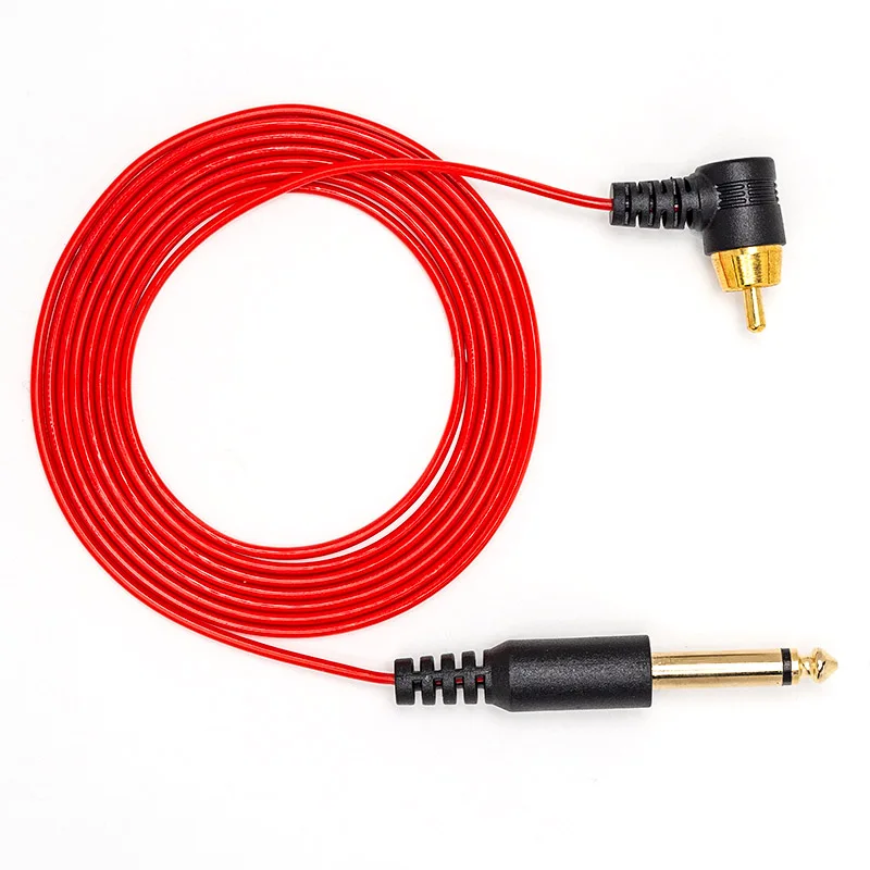 Татуировки RCA Клип шнур тонкий кабель с угловой RCA разъем для татуировки питания - Цвет: Красный