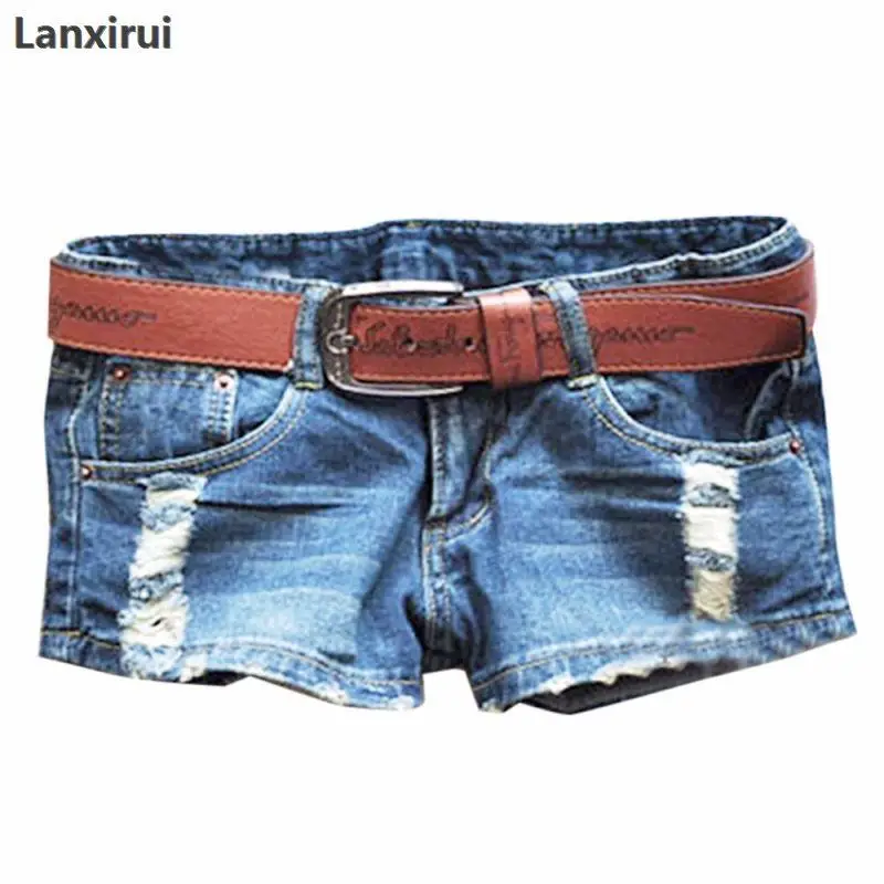 

Women Denim Shorts Summer Fashion Holes Hot Shorts America Flag Zipper Fly Casual Cross Short Jeans