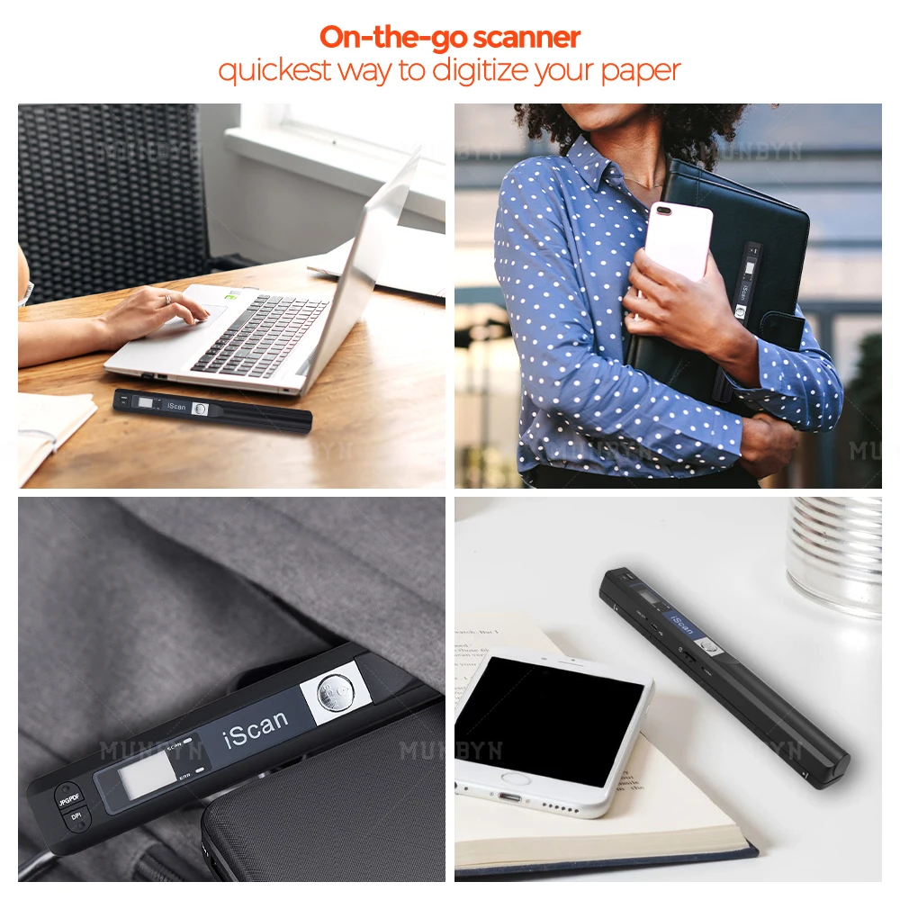Portable Handheld Document Scanner with 16GB MicroSD Card Mini Pen Scanner Document & Image A4 Size 900DPI JPEG/PDF Format