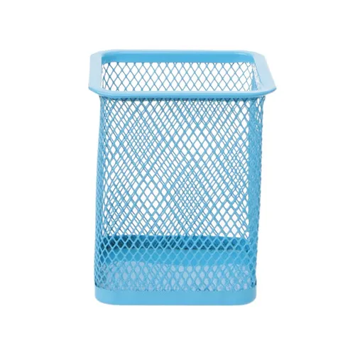 Royal Blue Прямоугольная сетка стиль металлический карандаш держатель Органайзер стол ручка контейнеры - Цвет: Royal Blue