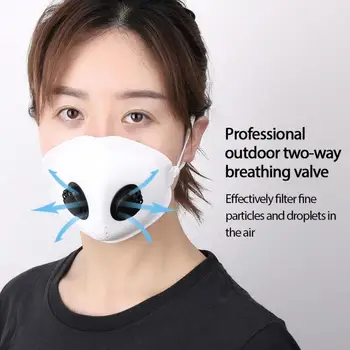 

Outdoor Face Mask Adult And Children's Silicone Masks Reusable Cycling Mask Double Breathing Valve 1*mask+1* filter Motorcycle