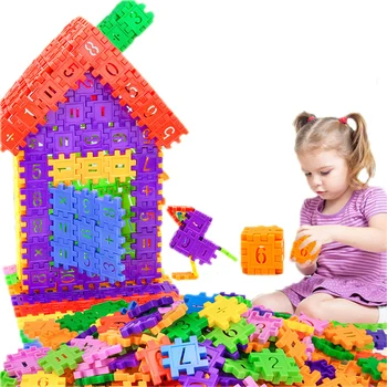 

66pcs Color Digital Building Blocks Assembly DIY Creative Spelling Plastic Bricks Wisdom Development Toys for Kids dropshipping