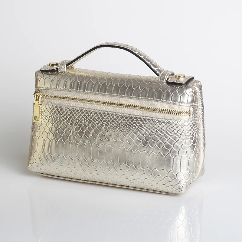 Snake Gold(L) TOPHIGH Classic Ostrich/Crocodile/Snake Clutch Bag Luxury Clutch Evening Bag Women Python Leather Tote Purse Handbag for Party - Цвет: Snake Gold(L)