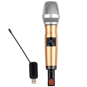

Hot B.BMIC Uhf Wireless Handheld Vocal Microphone Audio Cable Usb Charge, Dynamic Microphone Mic for Karaoke Recording