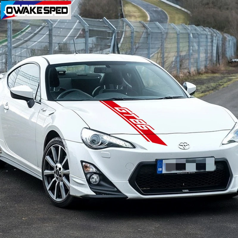 Car Hood Bonnet Sticker Auto Engine Cover Decor Vinyl Decals Exterior Accessories For Toyota-86 GT Racing Sport Stripes (3)