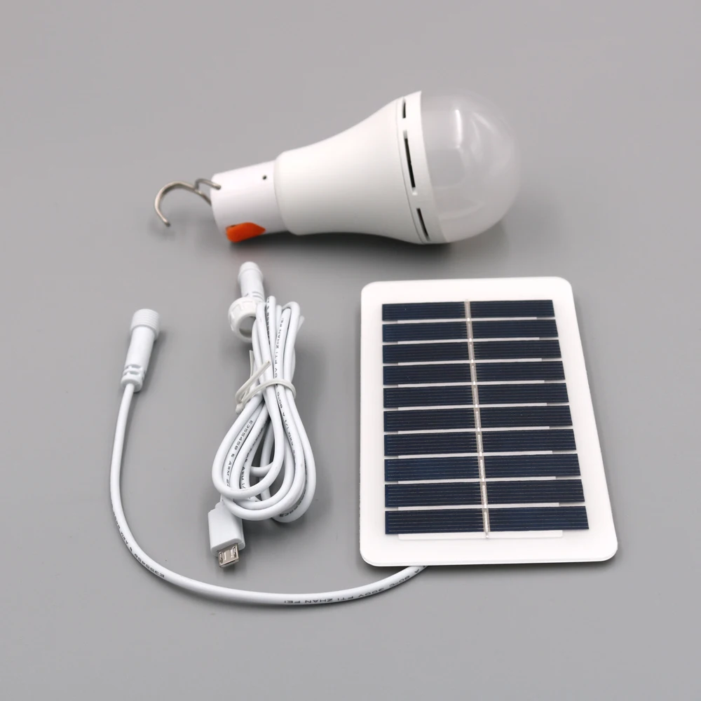 Ampoule LED solaire Rechargeable, batterie intégrée, éclairage d