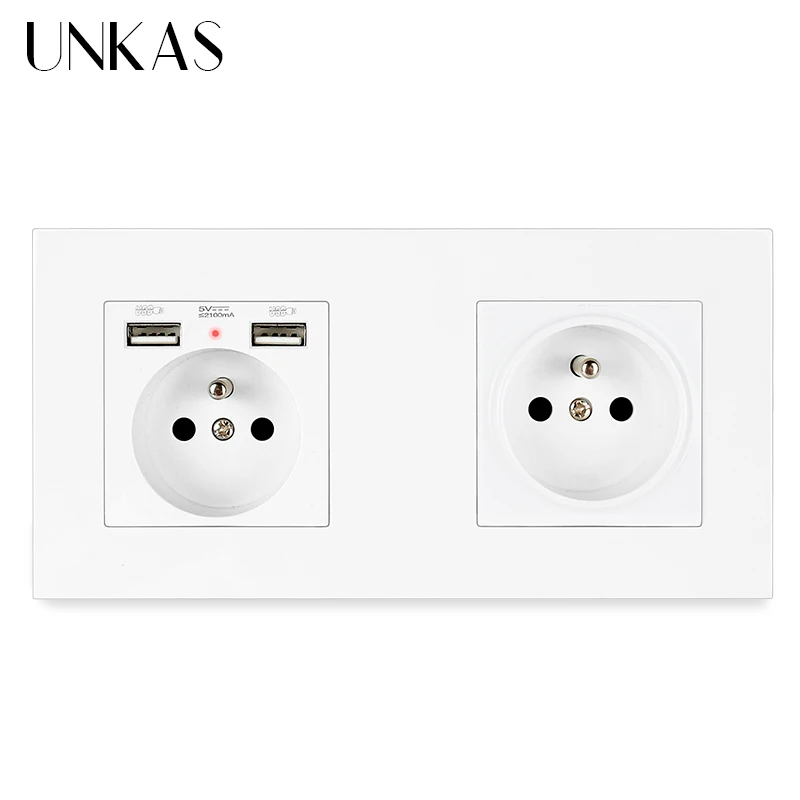 UNKAS пластиковая панель 1 клавиша французская стандартная настенная розетка +
