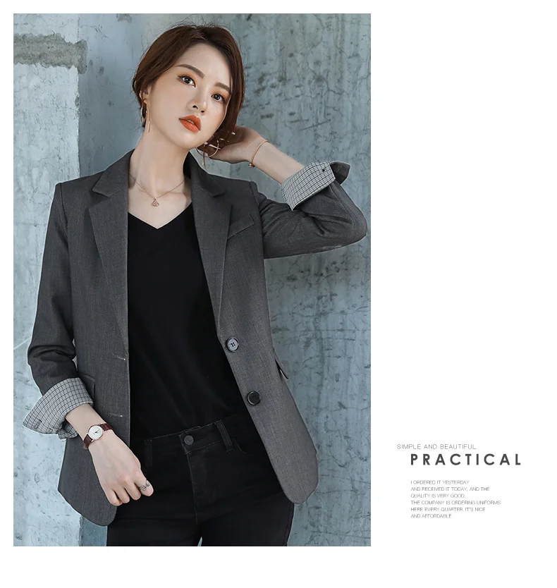 Маленький костюм женское пальто стиль Осень корейский стиль Повседневный длинный рукав отложной воротник онлайн знаменитостей короткий бизнес B