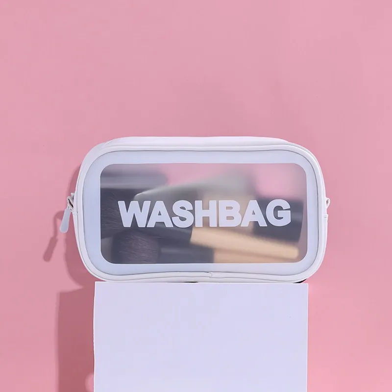 PURDORED 1 Pc Large Capacity Cosmetic Bag Waterproof Women Makeup Bag Travel Storage Case for Cosmetics Organizer Cosmetiquera - Цвет: white