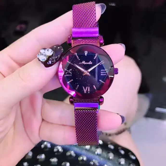 

Genuine Product Martha Phenanthrene Beautiful WOMEN'S Wristwatch Crystal Glass Dial Cuttings Star Surface Douyin Celebrity Style