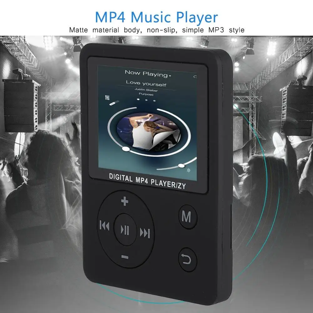 Thin Lightweight Portable Color Screen HiFi Player MP3 MP4 Music Player USB2.0 Round Button Multiple play modes