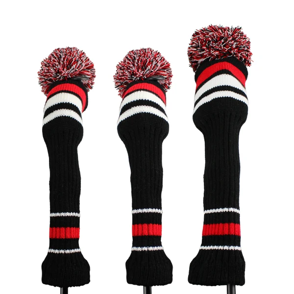 Red Комплект из 3 предметов чехол для головки клюшки для гольфа крышки шерсти вязать клюшки для гольфа набор водителя 3#5# разъемная застежка-молния fairway Wood головные уборы - Цвет: Red