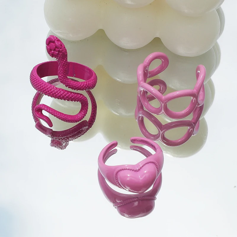 Finger Ring Bohemian Style Snake Ring with Adjustable Opening Rings For Women New Bulk Jewelry Couple Wedding Ring Cute 1/3Pc