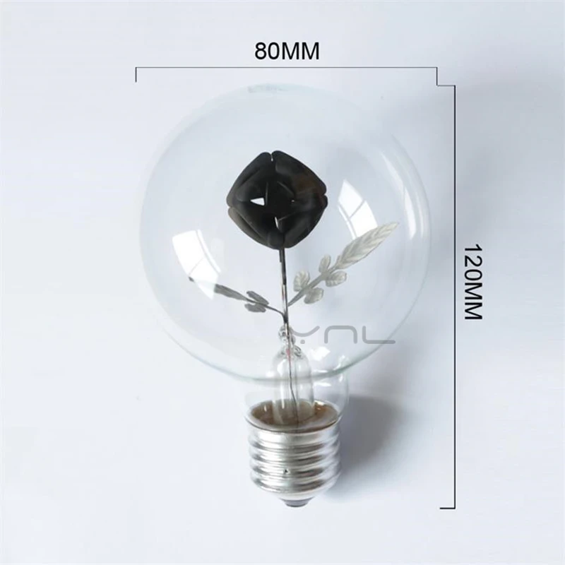 Винтажная лампа G80 Edison светодиодный E27 220 В Цветок Любовь светильник в виде роз лампа накаливания внутренний ночник Праздничный Рождественский Свадебный декор
