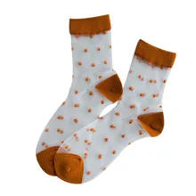 Женские модные летние женские носки в горошек Оригинальные мягкие женские носки классные винтажные дышащие прозрачные ультратонкие носки