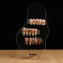 

1Pc Model Nail Art Display Board Acrylic Color Card Nail Gel Polish Book Chart False Nails Tips Showing Shelf Display Stand