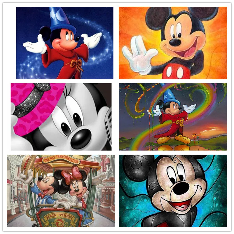 5D Disney Микки Мышь алмазов картина рисунок круглый мультфильм вышивка крестиком