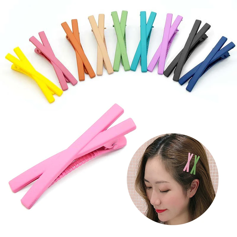 

Girl Frosted Hairpin Candy Color Cross Side Clip Word Clip Hair Clamp Bow Hair Clip for Women Hair Styling Accessories Hairpin