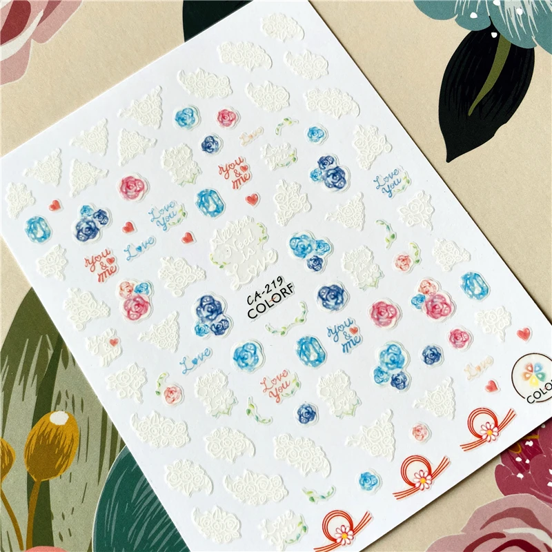CA-211-264 Belle beauty цветок кошка Роза 3D наклейка для ногтей Наклейка для ногтей украшение для ногтей инструмент для ногтей украшение для ногтей - Цвет: CA-219
