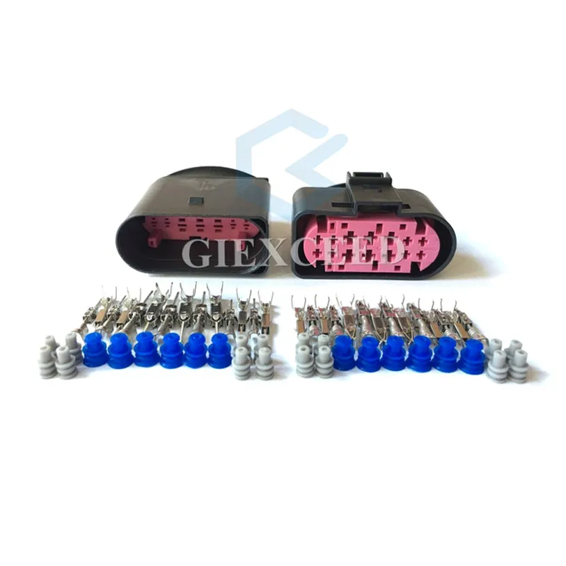 

14 Pin 1J0973737 1J0973837 1.5mm 3.5mm Waterproof Auto Connector Lamp Light Socket For Audi BMW VW