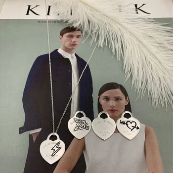 

1:1 Original Fashion mini love heart pattern S925 Sterling silver Necklace Woman Luxury brands Logo Valentine's Day gift