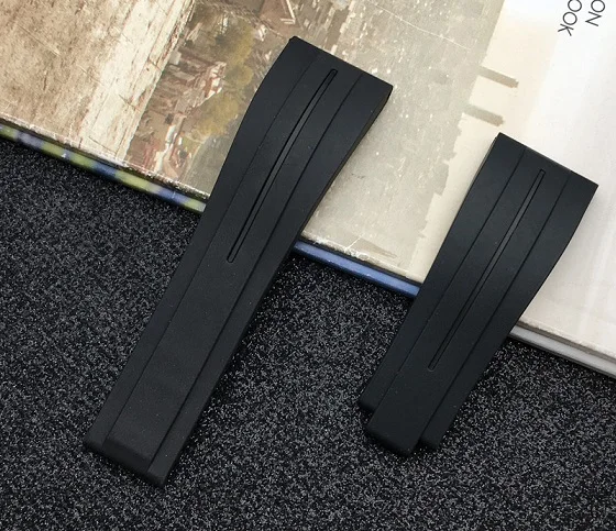 Black blk line 20 мм 21 мм черный натуральное Силиконовое резиновое ремешок для часов для ролевого ремня для Daytona Submariner GMT OYSTERFLEX браслет инструменты - Цвет ремешка: Black blk line