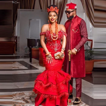 Tochukwu Feathers Mermaid Gown