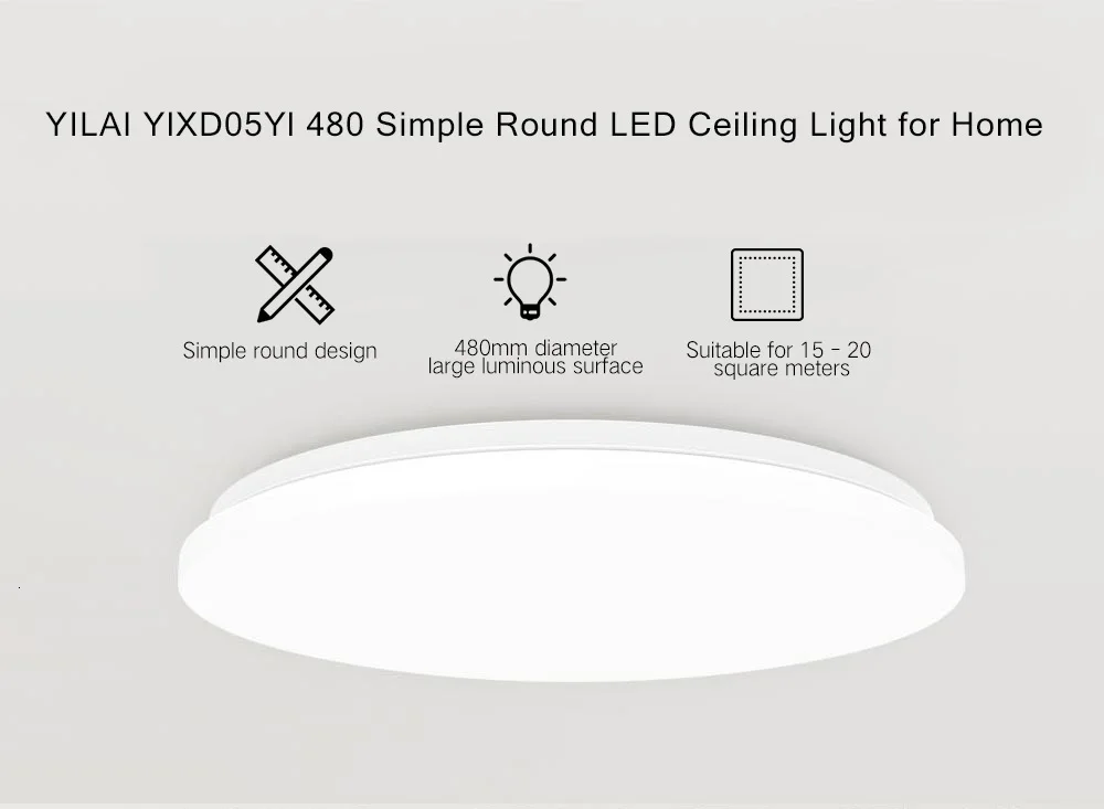 Youpin Yeelight 480 потолочный светильник простые круглые потолочные светильники Wifi/Bluetooth умный дом MIJIA приложение умный светодиодный потолочный