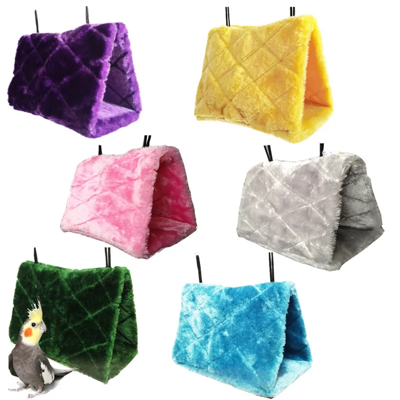 Parrot Toy Plush Hammock Hanging Soft Comfortable Cotton Bird Nest Cave Cage Hut Tent Bed Conure Supplies Pet | Дом и сад