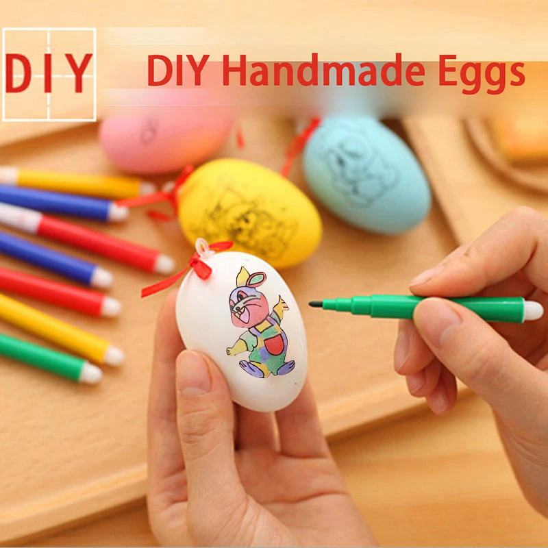 Пасха DIY ручная роспись цвет ing Egg ручная работа мультфильм окрашенная вручную окрашенная яичная скорлупа игрушка шаблон и цвет случайный