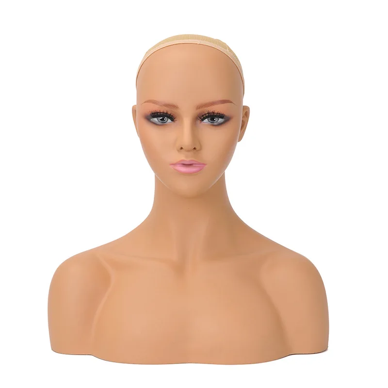 New Realistic Female PVC Mannequin Head Display Hat Glasses Diamond Necklace Women Wig Model head DL487 | Дом и сад