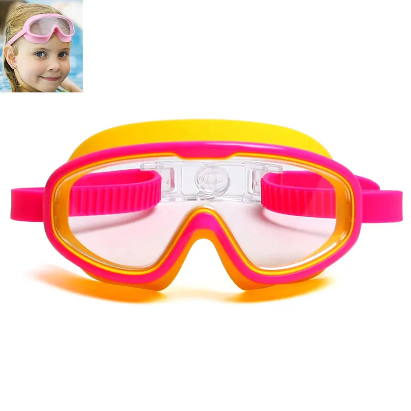 Child Kid Swimming Goggles Diving Anti-Fog Scuba Silicone Glasses Adjustable 
