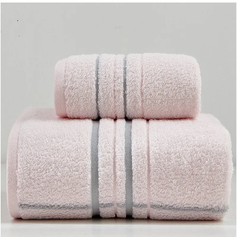 Large Cotton Bath Shower Towel Thick Beach Towels For Adults Kids Home Bathroom Hotel Pink Gray Blue Face Towel 1pc or 2pcs