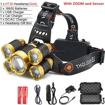 

Powerfull Headlamp T6/L2/V6 Rechargeable LED Headlight Body Motion Sensor Head Flashlight Camping Torch Light Lamp for Fishing