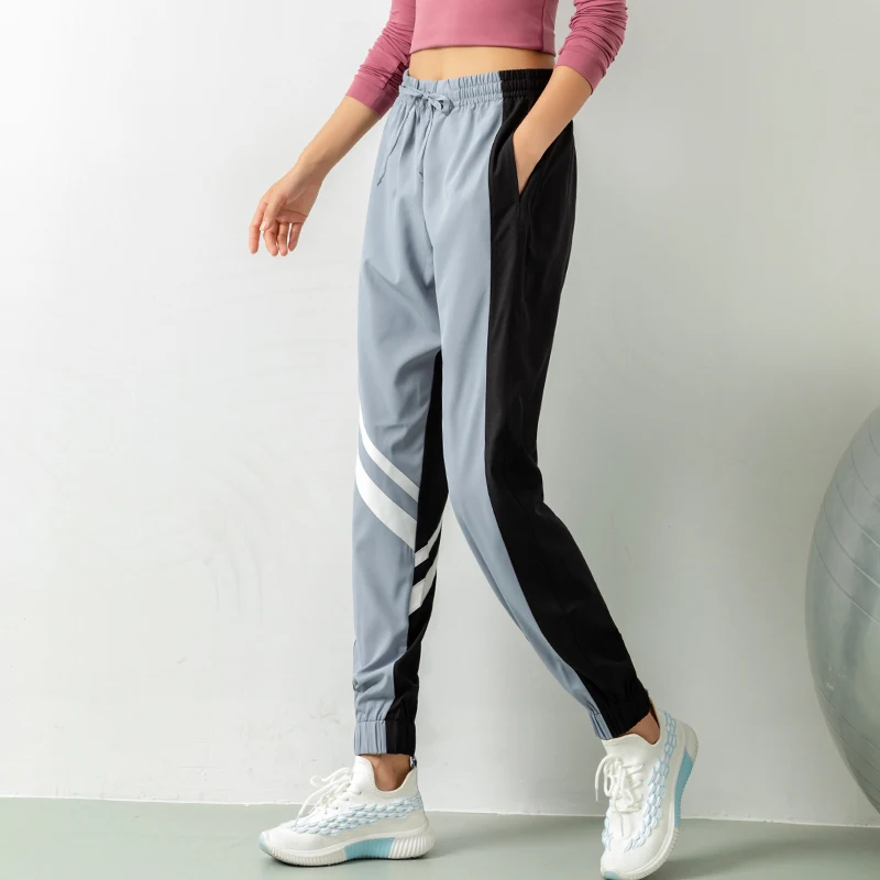 

Pocket Sports Pants Women Yoga High Waist Loose Running Gym Pants Ladies Quick Dry Patchwork Fitness Training Trousers Female