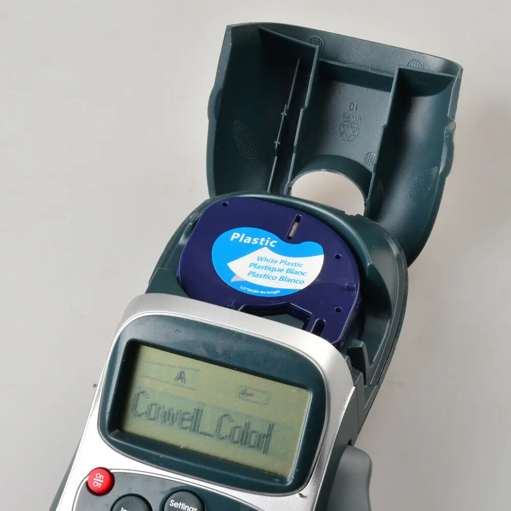 5 совместимый с Dymo LetraTag 91201 черно белые (12 мм x 4 м) пластиковые этикетки|Чернильные