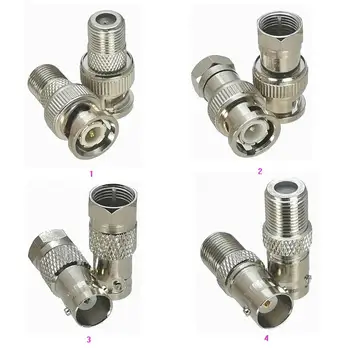 F TV에서 BNC 수 플러그 및 암 잭 RF 동축 어댑터 커넥터 테스트 컨버터, 황동 50ohm, 1 개