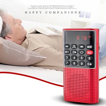 

L-328 Mini Portable Pocket FM Auto Scan Radio Music o MP3 Player Outdoor Small Speaker with Voice Recorder