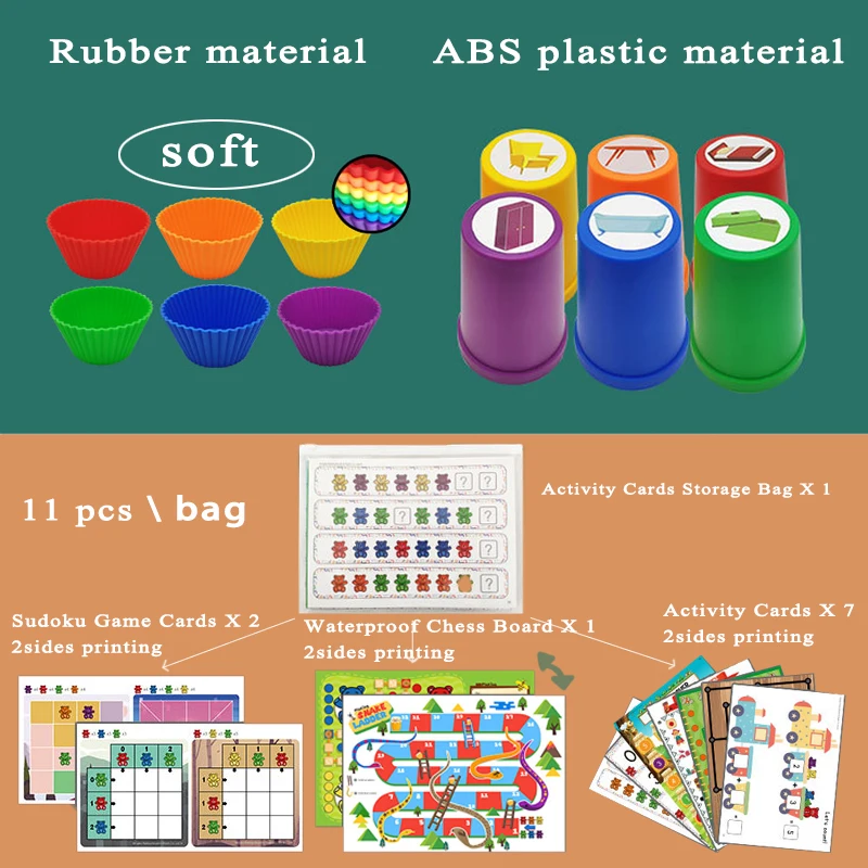 Children Toy 1 Set Boxed Counting Bear Montessori Cognition Rainbow Matching Game Educational Toys Gifts_voghion.com