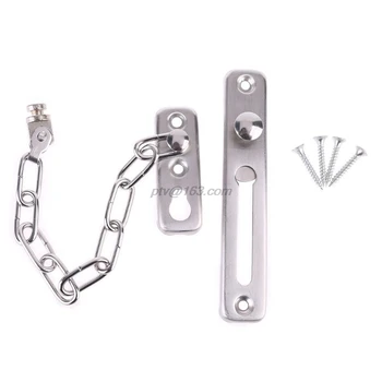 

1-Pack Anti-Theft Door Chain Stainless Steel Sliding Bolt Door Lock Security Chain for Home Hotel Safety Supplies