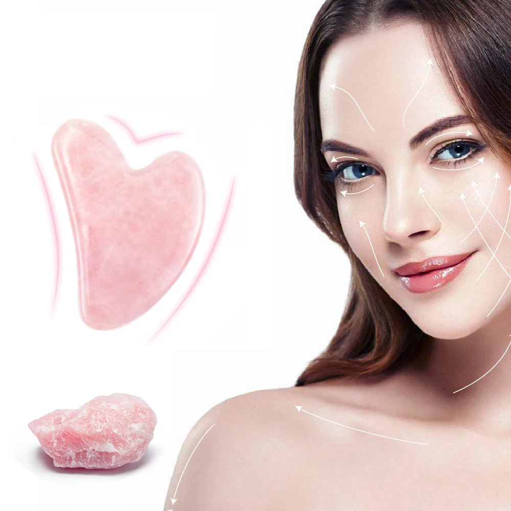 Massage Stone-Board Guasha-Plate Gouache-Scraper-Tool Gua Sha Facial-Lift Rose Quartz