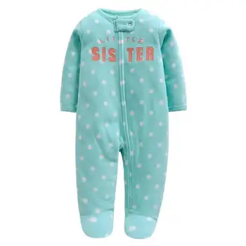 

high-grade boys and girls fleece with foot piece climbing clothes leotard Romper warm pajamas tracksuit