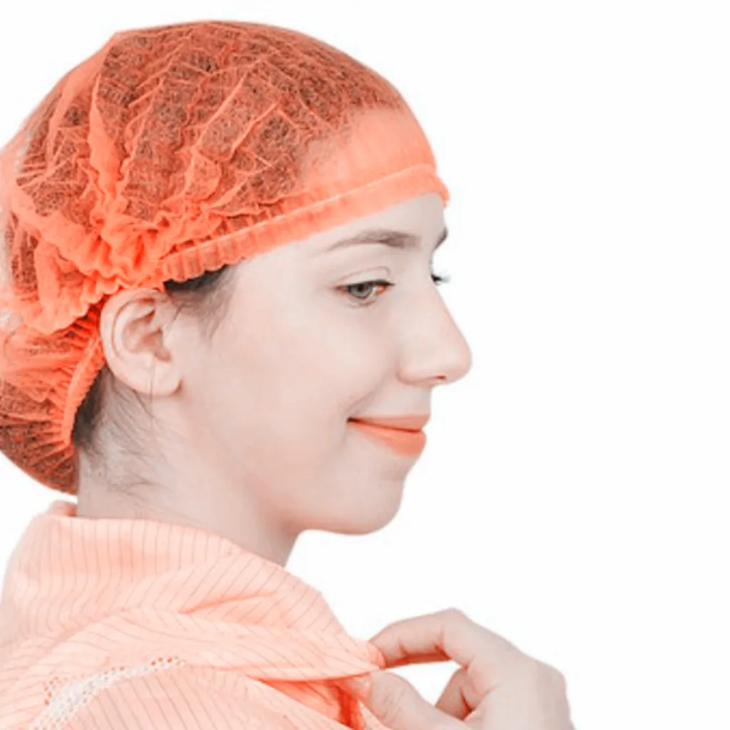 100pack Disposable Cap Hair Net Non Woven Elastic Anti Dust Hats Food Catering  Non-woven Disposable Shower Caps for Spa Salon 